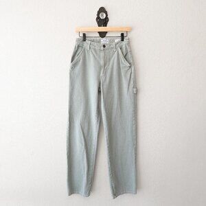 Cotton On Carpenter Jeans Womens 4 Sage Green Utility Straight Leg Pants